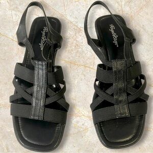 Angel Steps strappy black sandals. Size 9